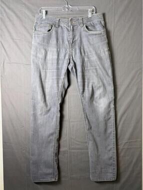 Prana Bridger Slim Fit Jeans Mens 32x32 Gray Denim Outdoor Adventure Pant